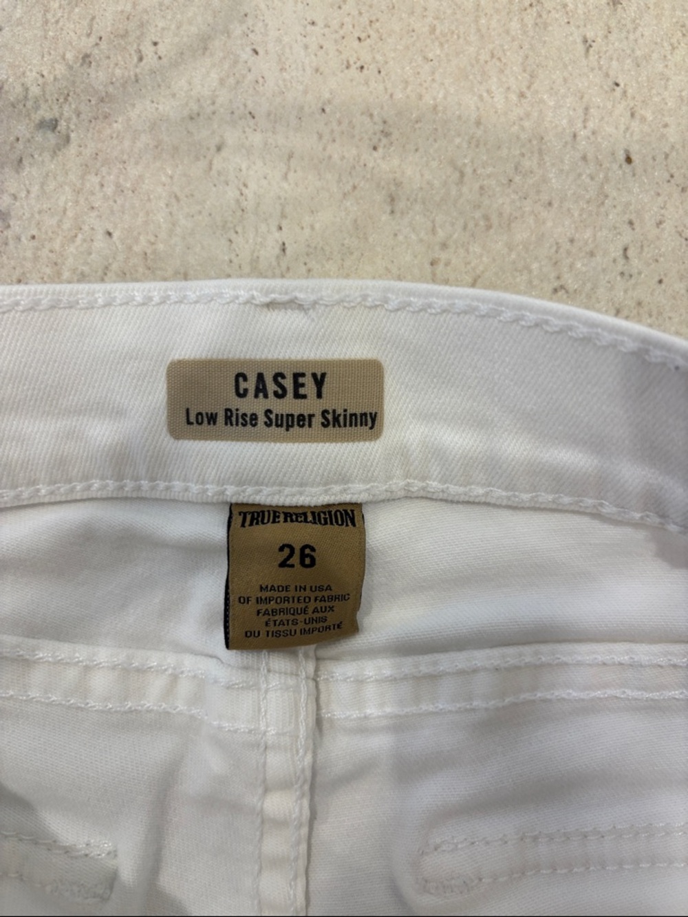 True Religion Casey Low Rise Super Skinny Jeans Women’s 26 White Stretch Denim - Picture 2 of 5